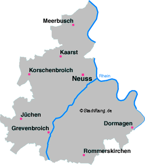 Karte Rhein Kreis Neuss