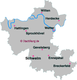 Karte Ennepe-Ruhr-Kreis