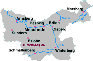 Karte Hochsauerlandkreis