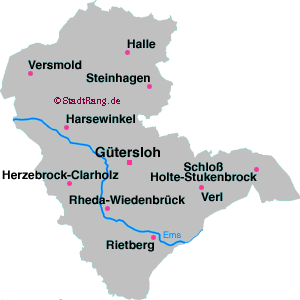 Karte Kreis Gütersloh