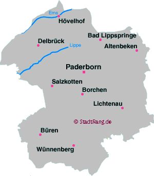 Karte Kreis Paderborn