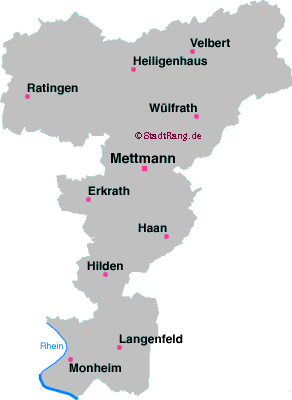 Karte Kreis Mettmann
