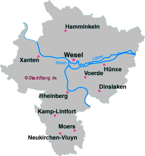 Karte Kreis Wesel