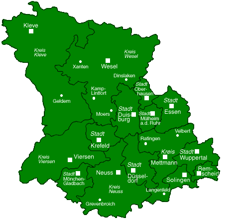 Karte Regierungsbezirk Düsseldorf